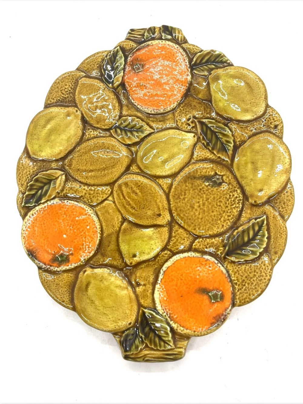Vintage 1960s Inarco Ceramic "Orange Spice" Citrus Plate or Wall Plaque